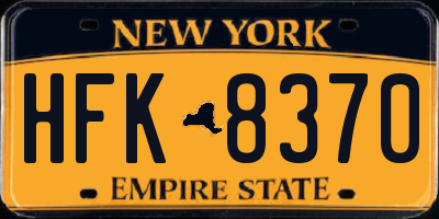 NY license plate HFK8370