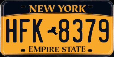 NY license plate HFK8379