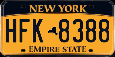 NY license plate HFK8388