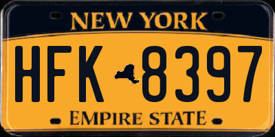 NY license plate HFK8397
