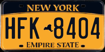 NY license plate HFK8404