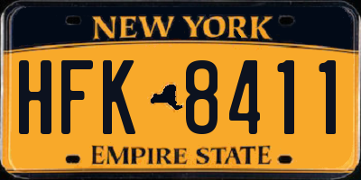 NY license plate HFK8411