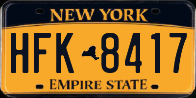 NY license plate HFK8417