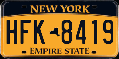 NY license plate HFK8419