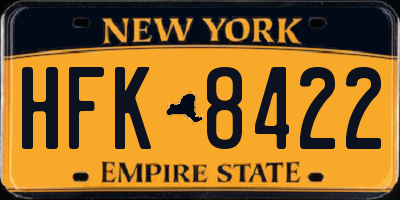 NY license plate HFK8422