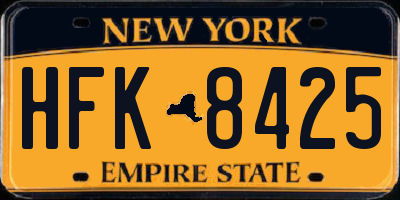 NY license plate HFK8425