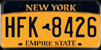 NY license plate HFK8426