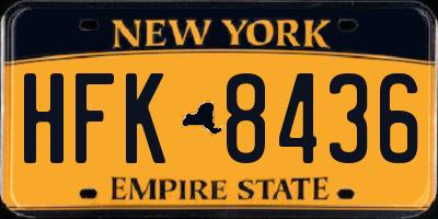NY license plate HFK8436