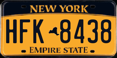 NY license plate HFK8438