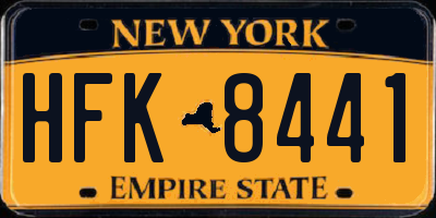 NY license plate HFK8441