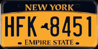 NY license plate HFK8451
