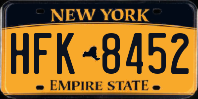 NY license plate HFK8452