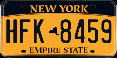 NY license plate HFK8459