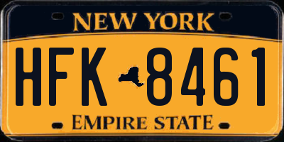 NY license plate HFK8461