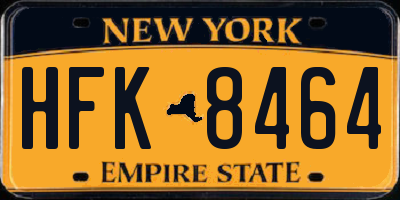 NY license plate HFK8464