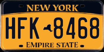 NY license plate HFK8468