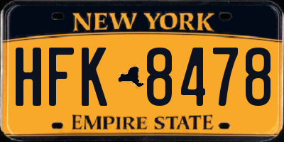NY license plate HFK8478