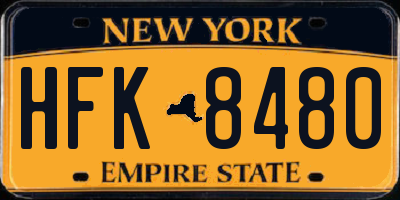 NY license plate HFK8480