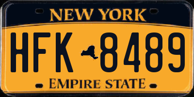 NY license plate HFK8489