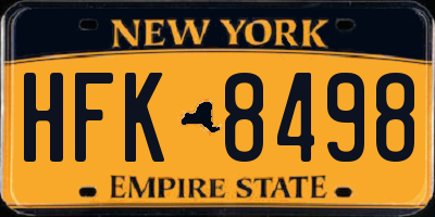 NY license plate HFK8498