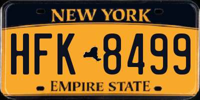 NY license plate HFK8499