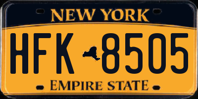 NY license plate HFK8505