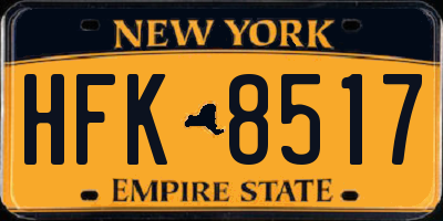 NY license plate HFK8517
