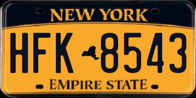 NY license plate HFK8543