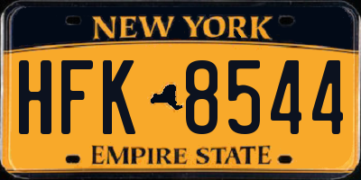 NY license plate HFK8544