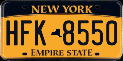 NY license plate HFK8550