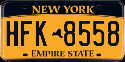 NY license plate HFK8558