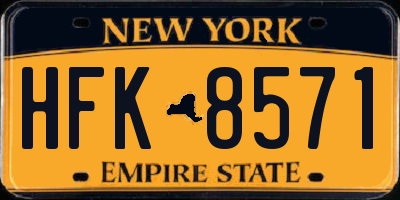 NY license plate HFK8571