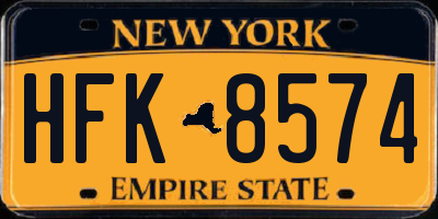 NY license plate HFK8574