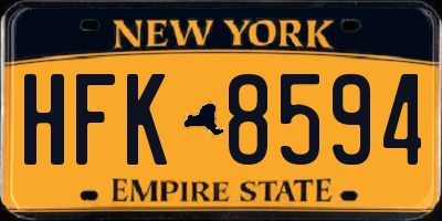 NY license plate HFK8594