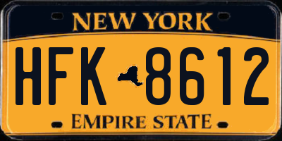 NY license plate HFK8612