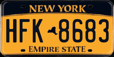 NY license plate HFK8683