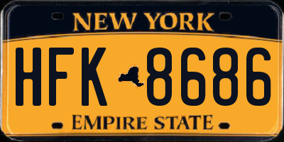 NY license plate HFK8686