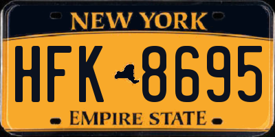 NY license plate HFK8695