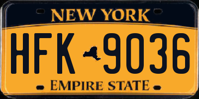 NY license plate HFK9036