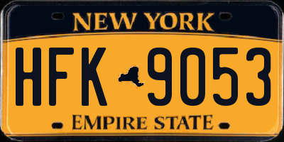 NY license plate HFK9053