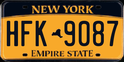NY license plate HFK9087