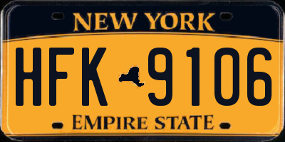 NY license plate HFK9106