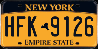 NY license plate HFK9126