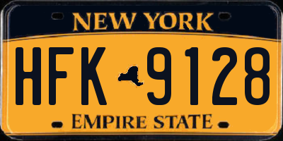 NY license plate HFK9128