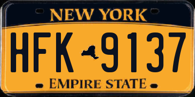 NY license plate HFK9137
