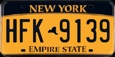 NY license plate HFK9139