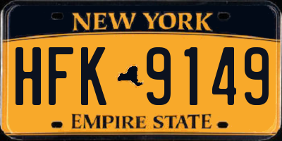 NY license plate HFK9149