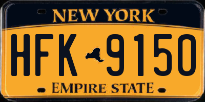 NY license plate HFK9150