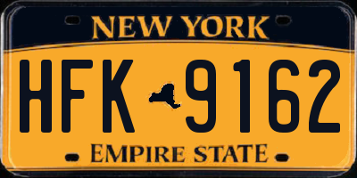 NY license plate HFK9162