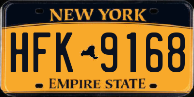 NY license plate HFK9168